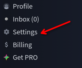 Imagen de la página de settings
